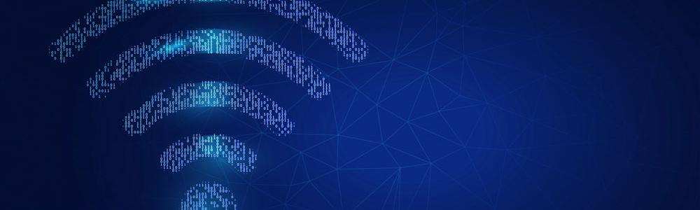 Wifi symbol made up of binary code